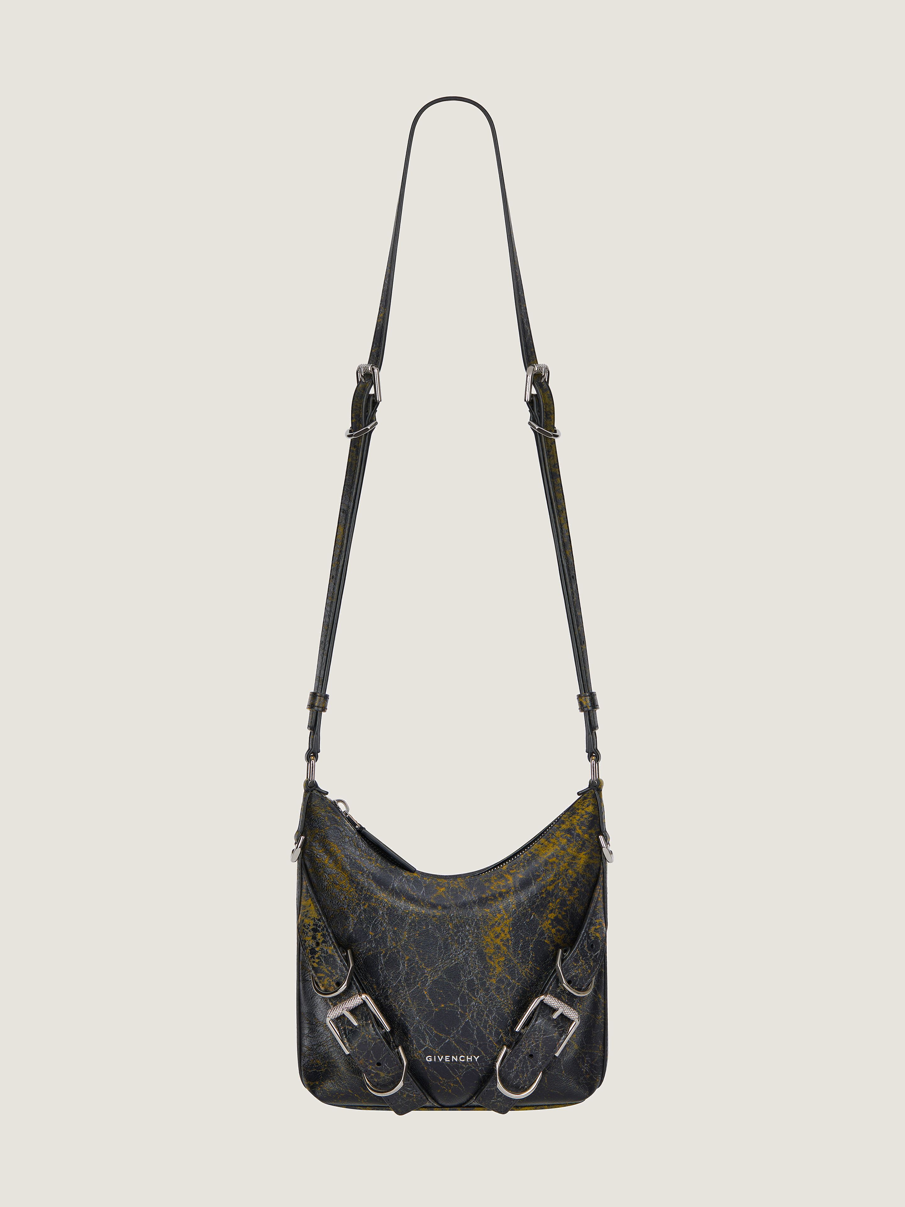 Small Voyou Crossbody bag in crackled leather